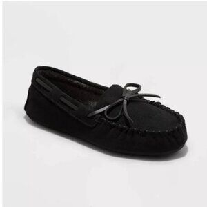 Boys' Lionel Moccasin Slippers Black - Cat & Jack™ 1